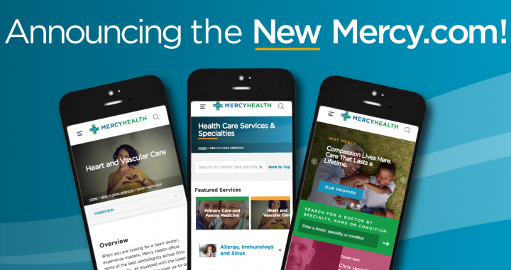 announcement of new mercy health website