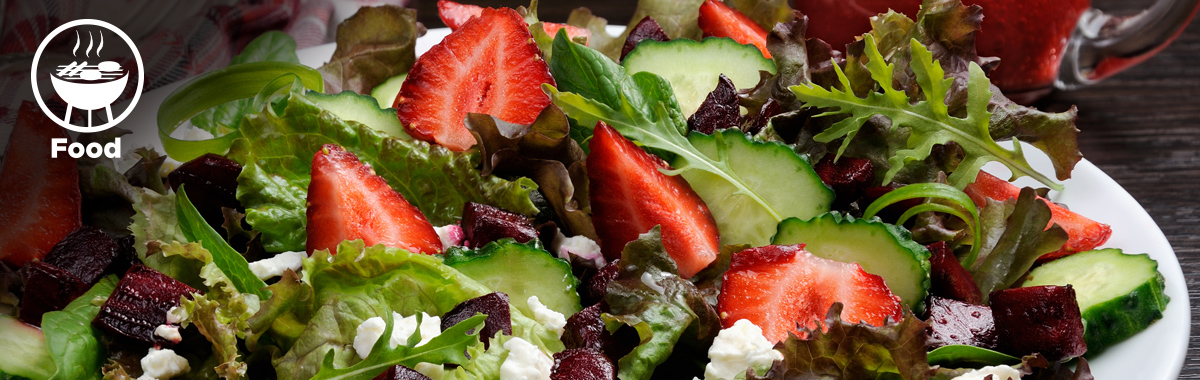 strawberry arugula and feta salad _ in season summer foods