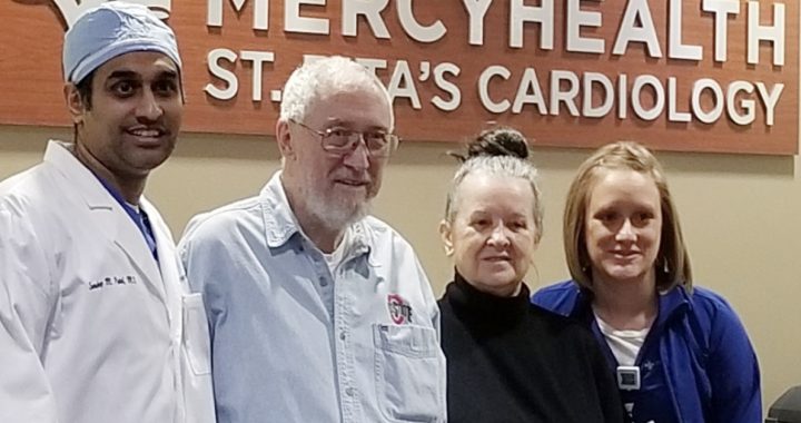 Russell McNeeley with his physician and staff members at Mercy Health - St. Rita's Medical Center.