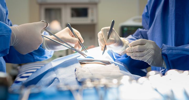 A medical team performing a surgery.