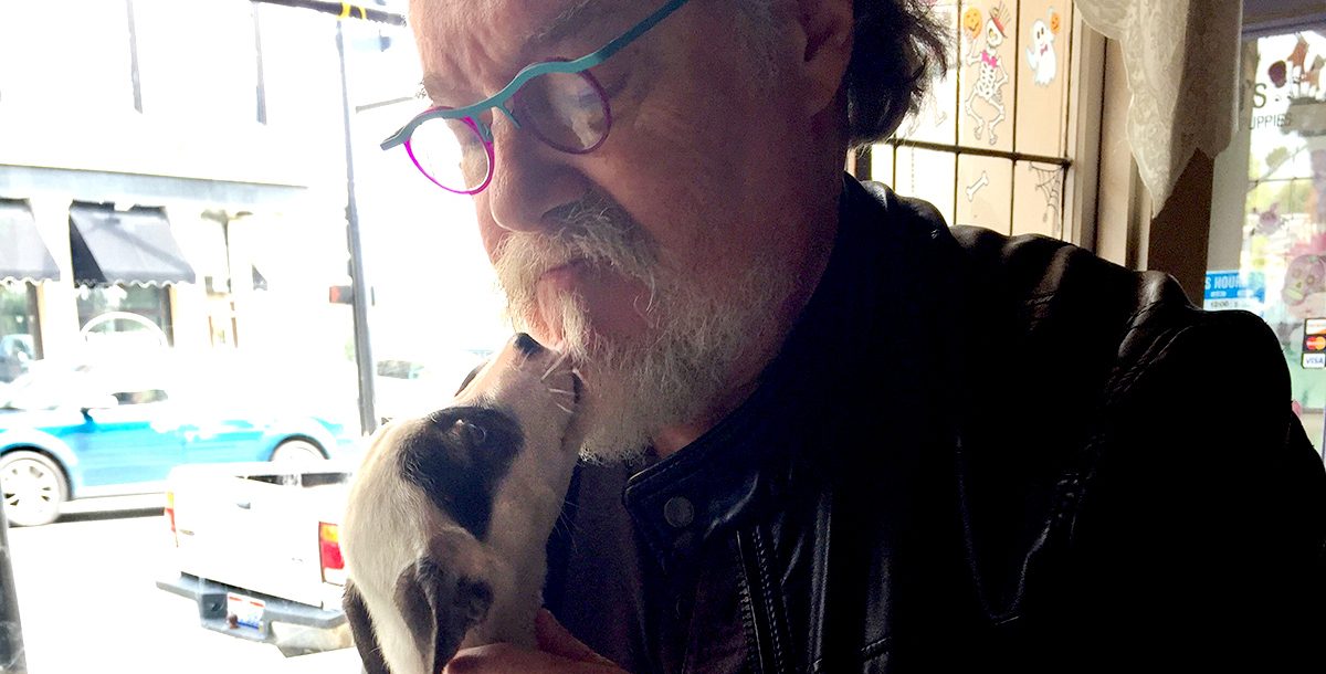 Mike McVey and his puppy, Mabel