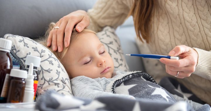 A mom monitoring her child for RSV.