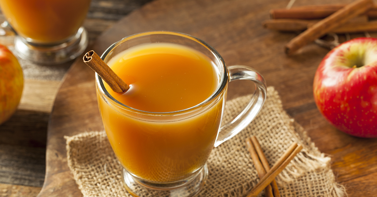 A cup of hot apple cider